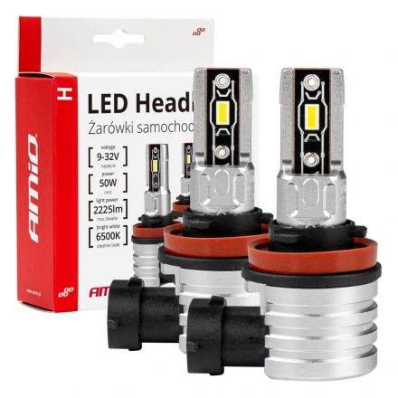 Amio Led Izzó H-Mini Sorozat H8/H9/H11/H16 42W 6500K  2db