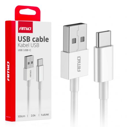 Amio USB-USB-C kábel 2A 100cm - 03893