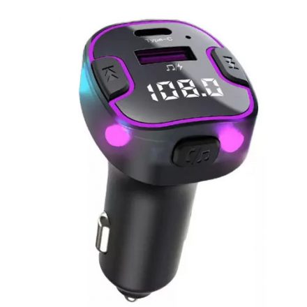 C49 Bluetooth kihangosító 5.3+EDR RGB - FM/Transmitter - 12/24V