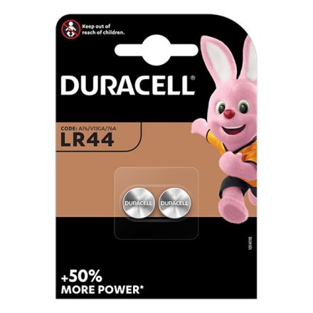 Duracell LR44 alkáli elem 1,5V 2db.