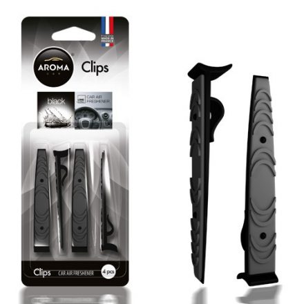 Aroma Car, Illatosító Clips, Black, 4 db