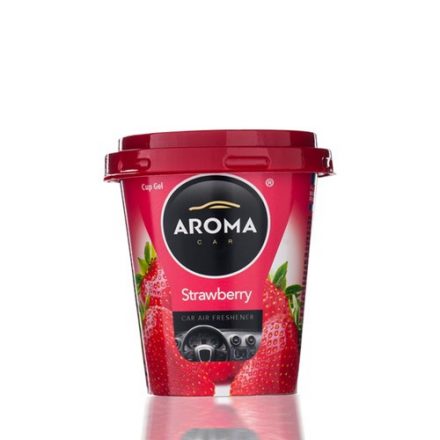 Aroma Car, Poharas Zselés illatosító, 130g, Strawberry / Eper